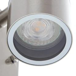 Lindby Außenwandleuchte Eyrin, Höhe 22 cm, Edelstahl, Sensor