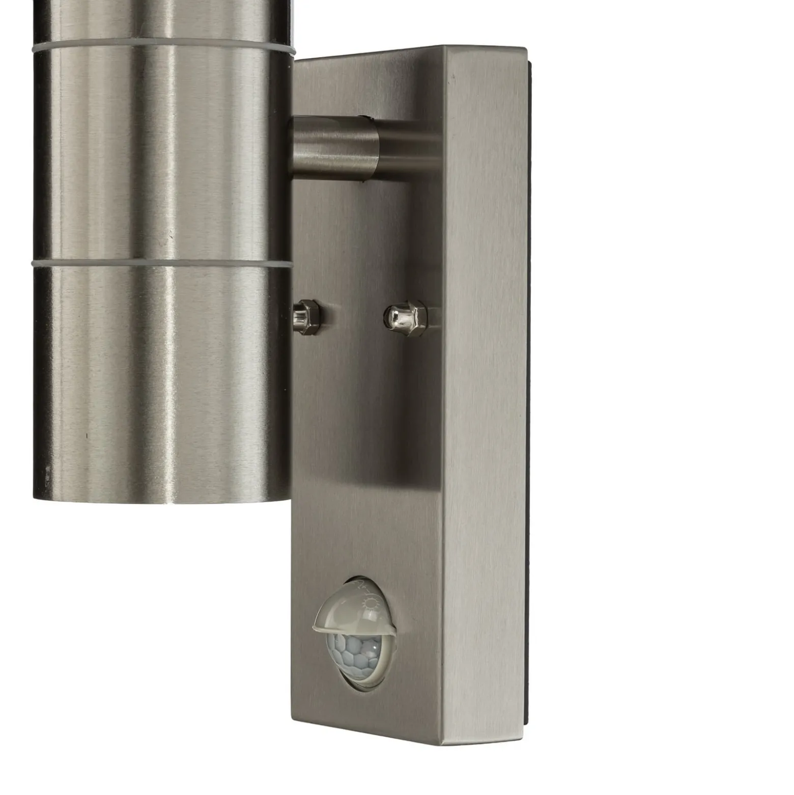 Lindby Außenwandleuchte Eyrin, Höhe 22 cm, Edelstahl, Sensor
