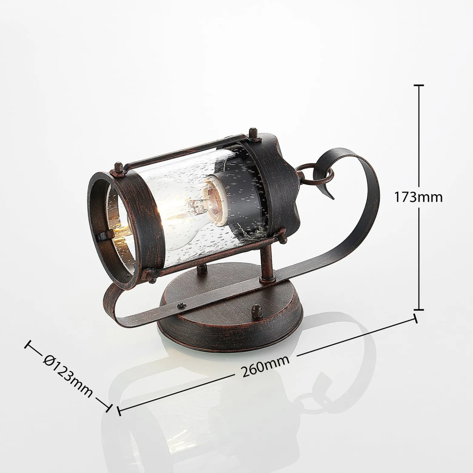 Lindby Außenwandleuchte Farly, rostbraun, Alu, 17cm