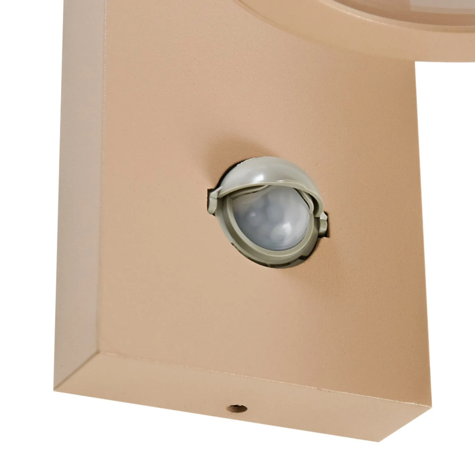 Lindby Außenwandleuchte Yrene, 20 cm, beige, Sensor, Riffle