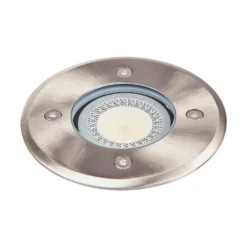 Lindby Bodeneinbauleuchte Insa, Ø11cm, Edelstahl, GU10, IP67