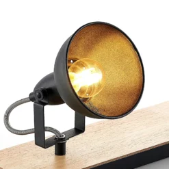 Lindby Deckenlampe Aylis, 2-flg., 40 cm, schwarz, Holz, E14