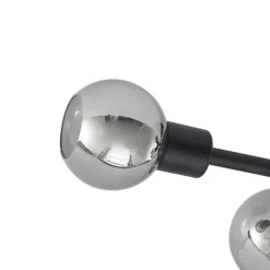 Lindby Deckenlampe Biscala, 5-flg., schwarz/rauch, E14
