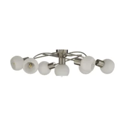 Lindby Deckenlampe Ciala, 7-flammig, nickelfarben, Glas, E14