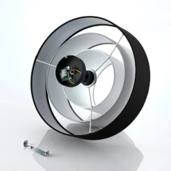 Lindby Deckenlampe Coria, schwarz/grau/weiß, Ø 40 cm, E27