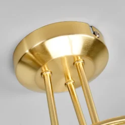 Lindby Deckenlampe Elaina, Ø52cm, 3-flg., messing, Glas, E14