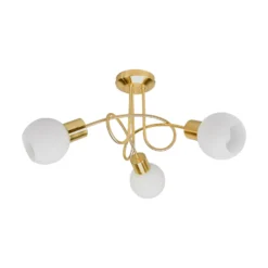 Lindby Deckenlampe Elaina, Ø52cm, 3-flg., messing, Glas, E14