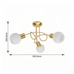 Lindby Deckenlampe Elaina, Ø52cm, 3-flg., messing, Glas, E14