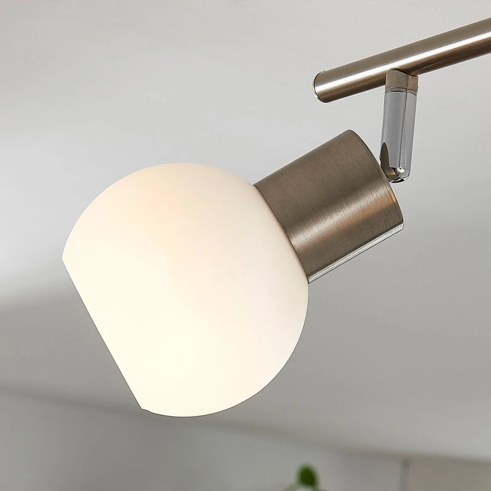 Lindby Deckenlampe Elaina, 70 cm, 4-flg., nickel, Glas, E14
