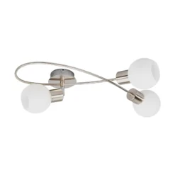 Lindby Deckenlampe Elaina, 50 cm, 3-flg., nickel, Glas, E14