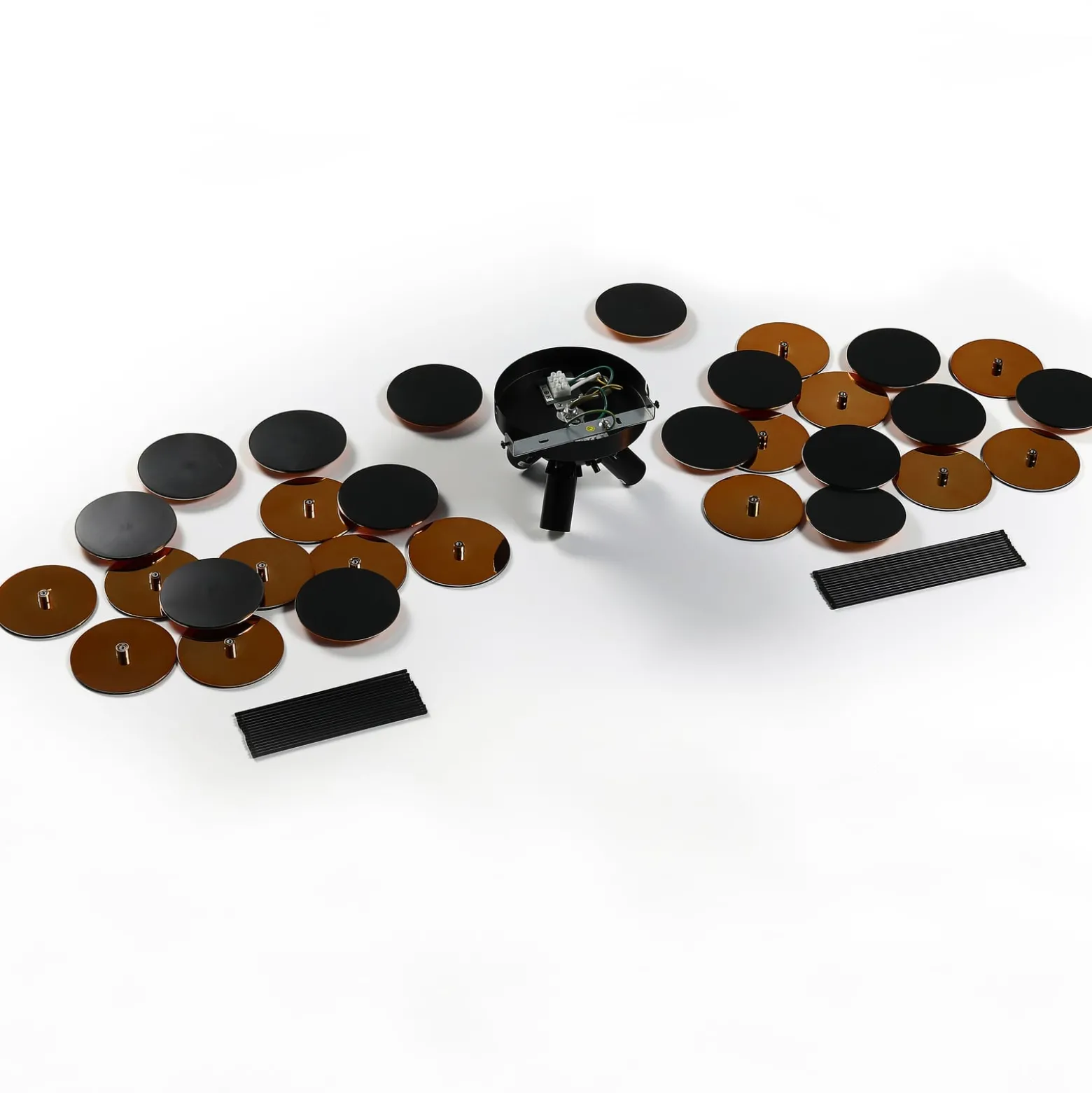 Lindby Deckenlampe Kinan, Ø 54 cm, schwarz, gold, E14