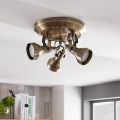 Lindby Deckenlampe Perseas, Ø 22cm, 3-flg., altmessing, GU10