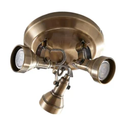 Lindby Deckenlampe Perseas, Ø 22cm, 3-flg., altmessing, GU10