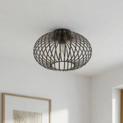 Lindby Deckenlampe Rosalea, kupferfarben, Metall, 40 cm, E27