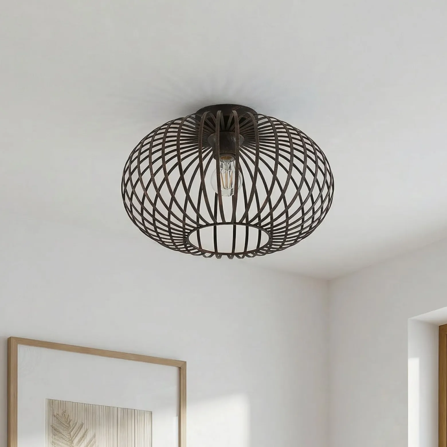 Lindby Deckenlampe Rosalea, kupferfarben, Metall, 40 cm, E27