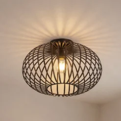 Lindby Deckenlampe Rosalea, kupferfarben, Metall, 40 cm, E27