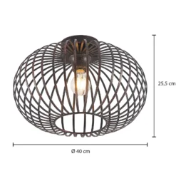 Lindby Deckenlampe Rosalea, kupferfarben, Metall, 40 cm, E27