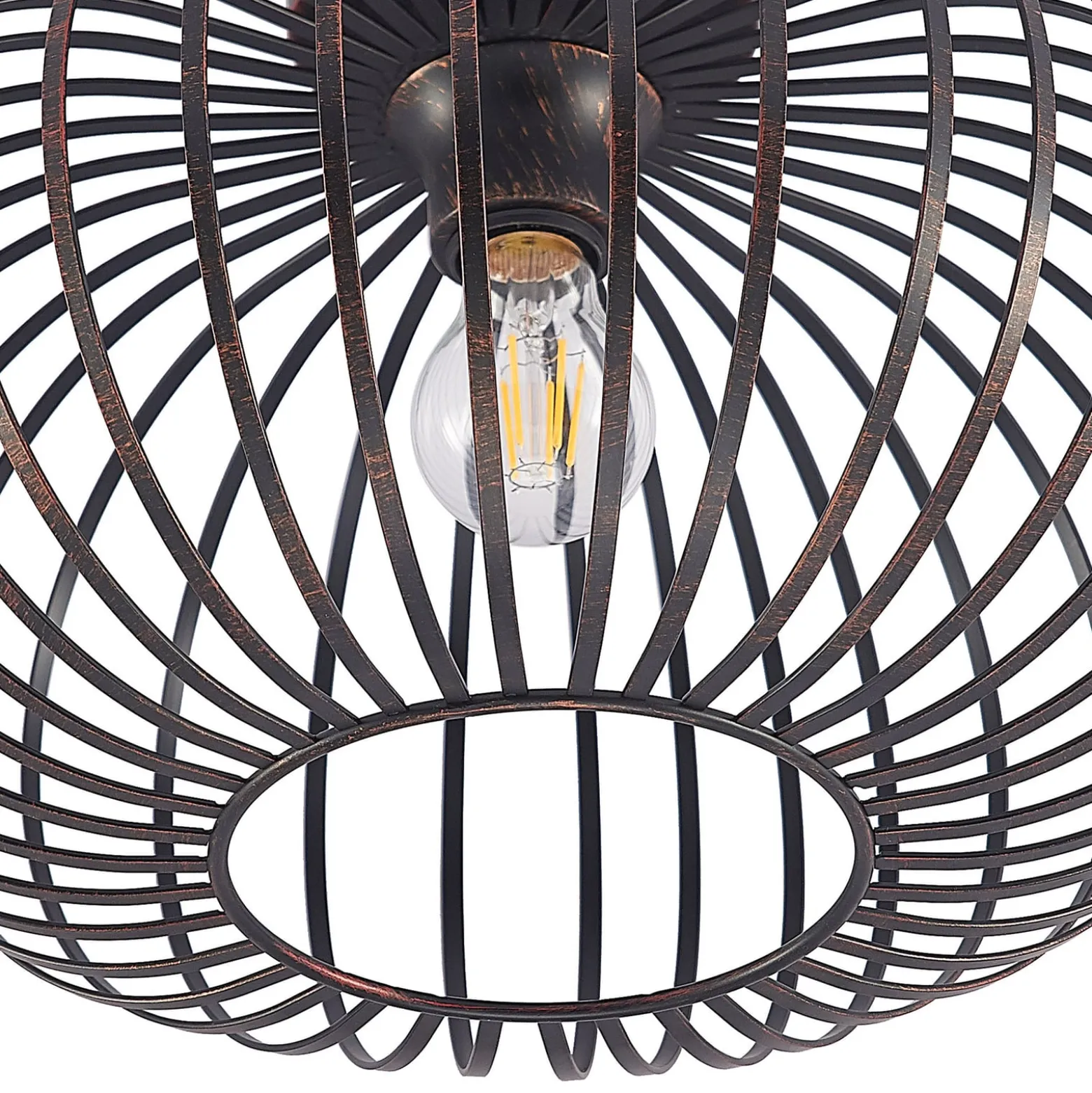 Lindby Deckenlampe Rosalea, kupferfarben, Metall, 40 cm, E27
