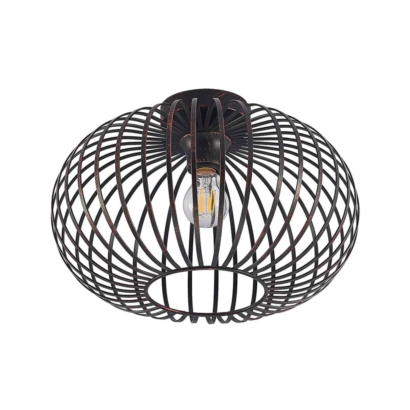 Lindby Deckenlampe Rosalea, kupferfarben, Metall, 40 cm, E27