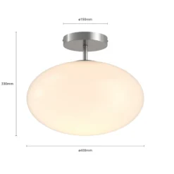 Lindby Deckenlampe Sonika, Ø 40 cm, nickelfarben, Glas, E27