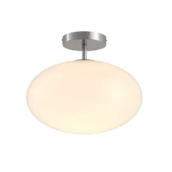 Lindby Deckenlampe Sonika, Ø 40 cm, nickelfarben, Glas, E27