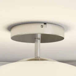 Lindby Deckenlampe Sonika, Ø 40 cm, nickelfarben, Glas, E27