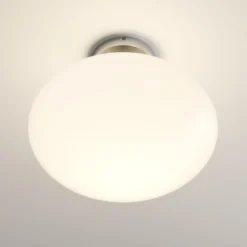Lindby Deckenlampe Sonika, Ø 40 cm, nickelfarben, Glas, E27