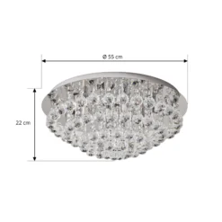 Lindby Deckenleuchte Antonino, Ø 55 cm, 8-flg., Kristall, G9