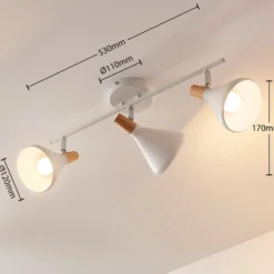 Lindby Deckenleuchte Arina, 53 cm, weiß, 3-flammig, E14