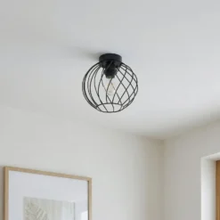Lindby Deckenleuchte Danika, Ø 25 cm, schwarz, Metall
