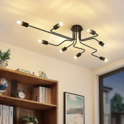Lindby Deckenleuchte Elimar, 136 cm, 8-flammig, Metall, E27