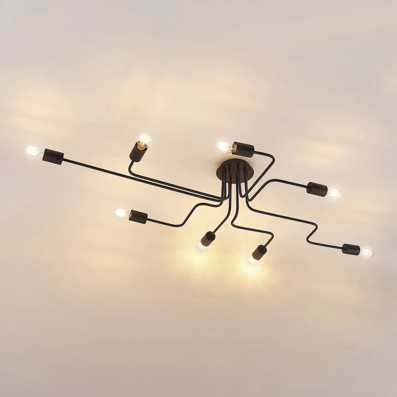Lindby Deckenleuchte Elimar, 136 cm, 8-flammig, Metall, E27