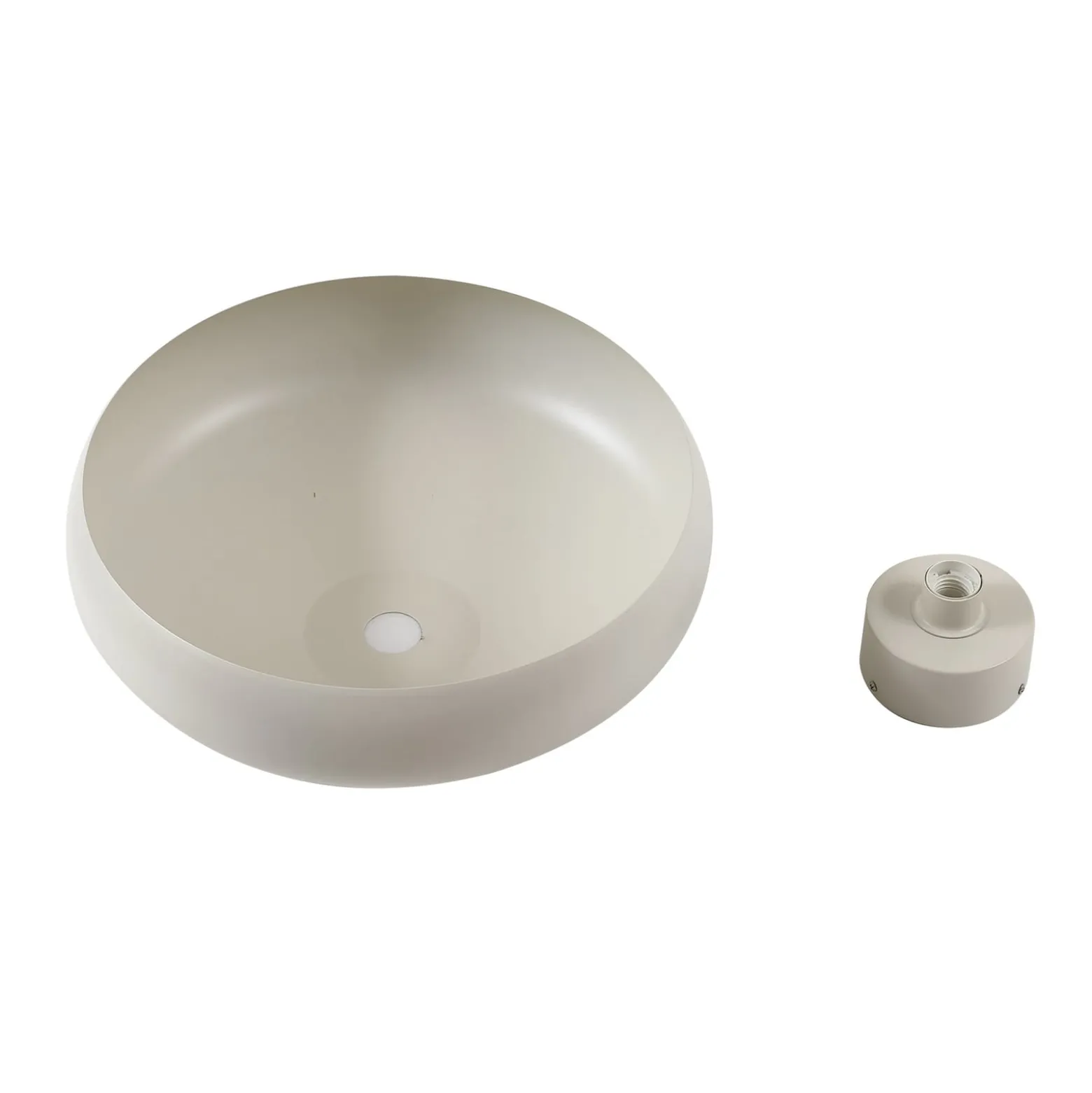 Lindby Deckenleuchte Elover, beige, Ø 45 cm, Eisen