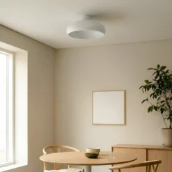 Lindby Deckenleuchte Elover, beige, Ø 45 cm, Eisen