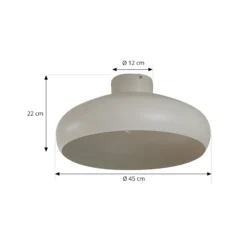 Lindby Deckenleuchte Elover, beige, Ø 45 cm, Eisen