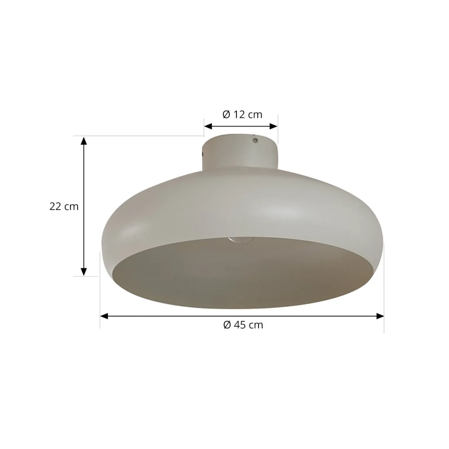 Lindby Deckenleuchte Elover, beige, Ø 45 cm, Eisen