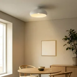 Lindby Deckenleuchte Elover, beige, Ø 45 cm, Eisen