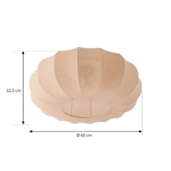 Lindby Deckenleuchte Helin, beige, Ø 60 cm, Textil, 3 x E27