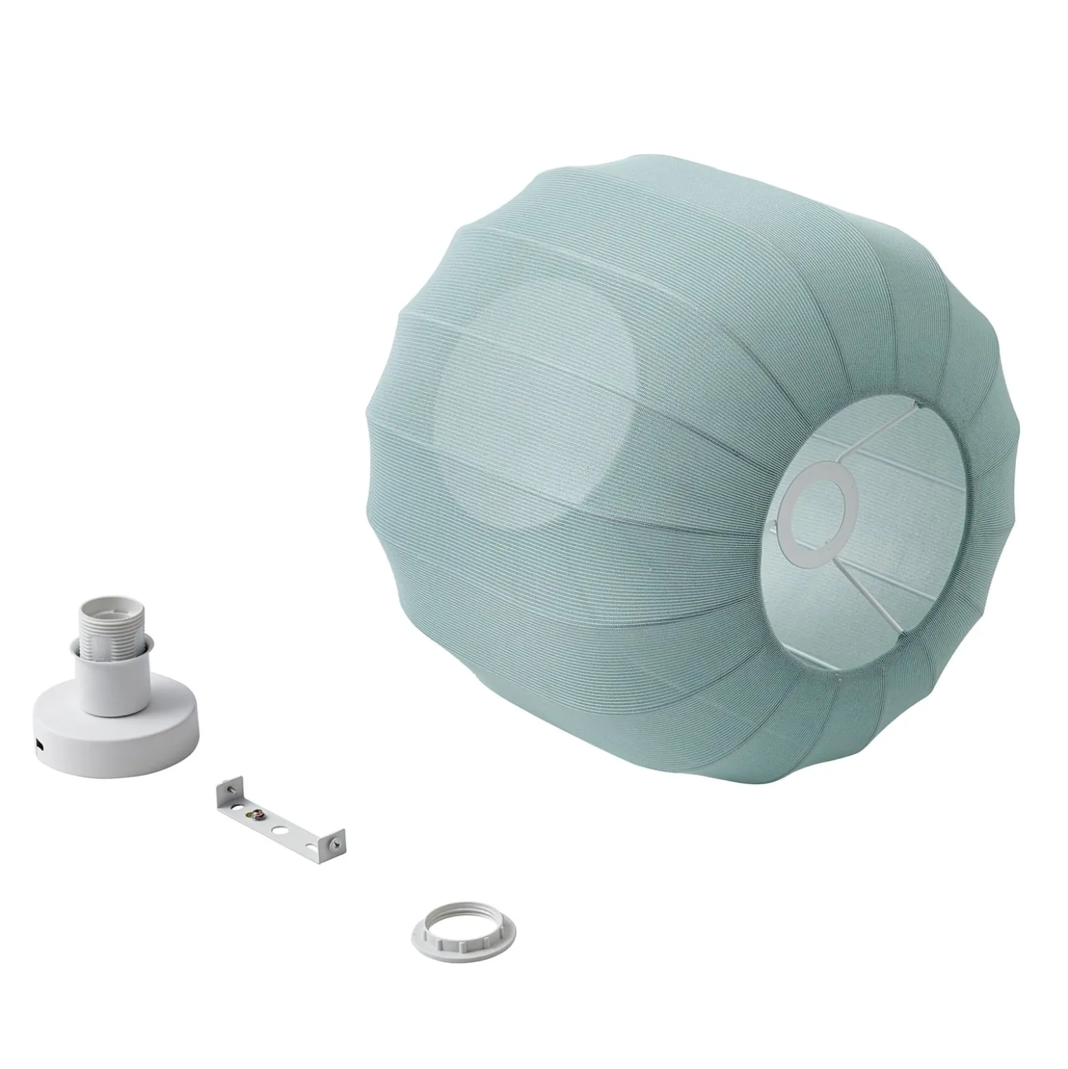 Lindby Deckenleuchte Helin, blau, Stoff, Ø 35 cm
