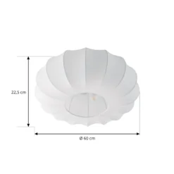 Lindby Deckenleuchte Helin, weiß, Ø 60 cm, Textil, 3 x E27