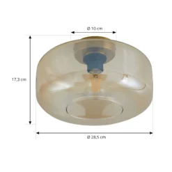 Lindby Deckenleuchte Hildur, Ø 28,5 cm, amber, Glas