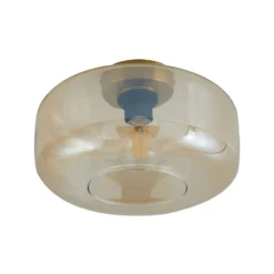 Lindby Deckenleuchte Hildur, Ø 28,5 cm, amber, Glas