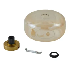 Lindby Deckenleuchte Hildur, Ø 28,5 cm, amber, Glas