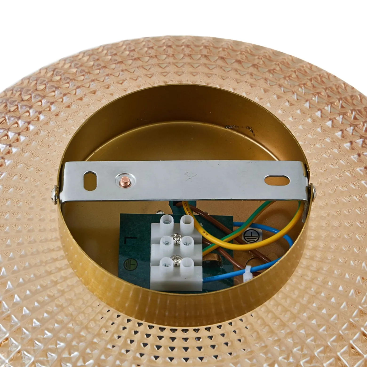 Lindby Deckenleuchte Hildur, Ø 25 cm, amber, Glas