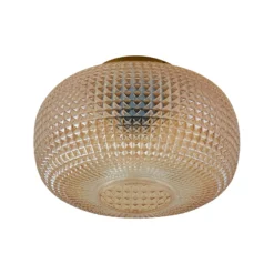 Lindby Deckenleuchte Hildur, Ø 25 cm, amber, Glas