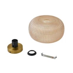 Lindby Deckenleuchte Hildur, Ø 25 cm, amber, Glas