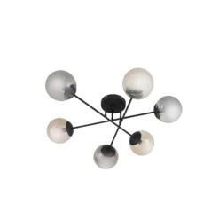 Lindby Deckenleuchte Isamer, rauchgrau/amber, Ø 80 cm, Kugel