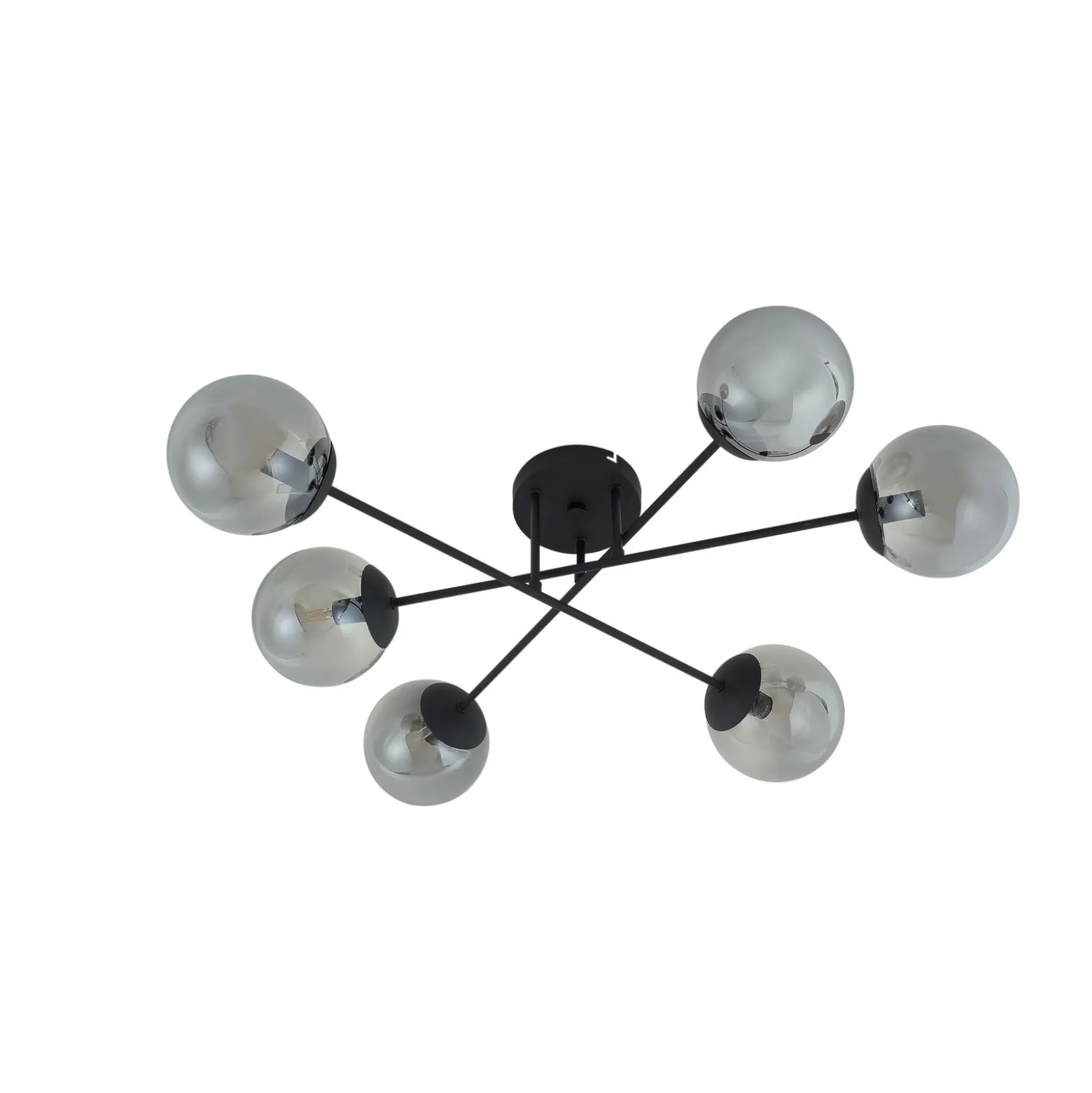 Lindby Deckenleuchte Isamer, rauchgrau, Ø 80 cm, Kugel