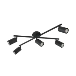 Lindby Deckenleuchte Joffrey, 78 cm, schwarz, 5-flg., GU10