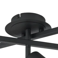 Lindby Deckenleuchte Joffrey, 78 cm, schwarz, 5-flg., GU10